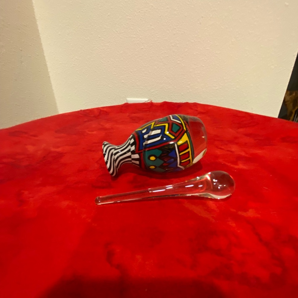 Vibrant Multicolor Art Glass Bottle - Picture 5 of 5
